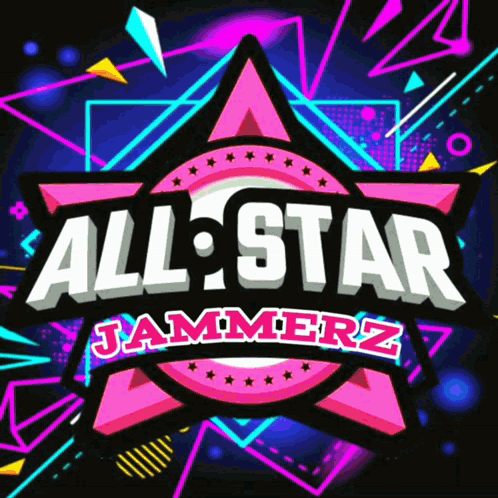 A Logo For All Star Jammerz With A Star In The Center GIF
