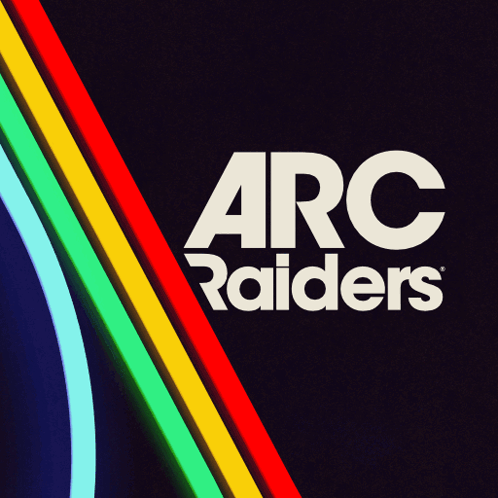 A Logo For Arc Raiders With A Rainbow Of Colors GIF