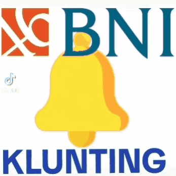 A Logo For Bni Klunting With A Bell In The Middle GIF