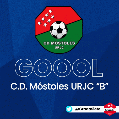 A Logo For Cd Mostoles Urjc With A Soccer Ball GIF