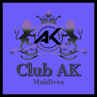 A Logo For Club Ak Maldives Has A Crown And Two Lions GIF