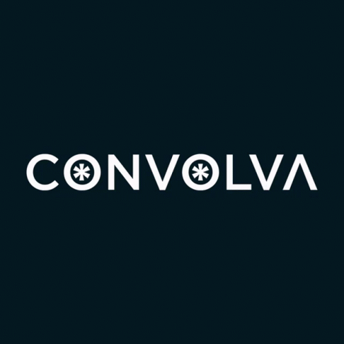 A Logo For Convolva Is Shown On A Dark Background GIF