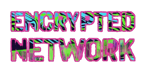a logo for encrypted network has a zebra print