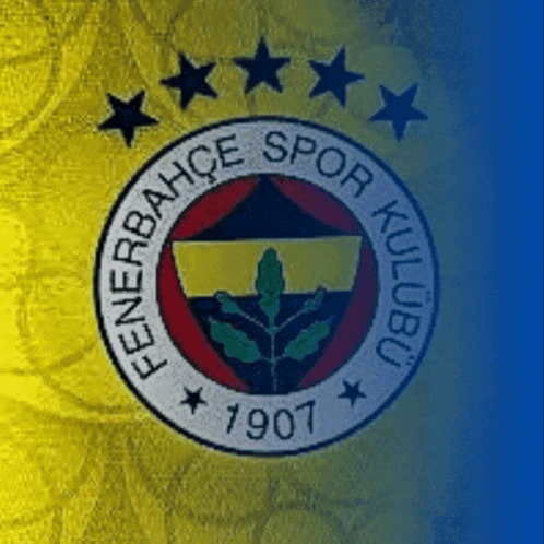 A Logo For Fenerbahce Spor Kulubu 1907 Is On A Blue Background GIF