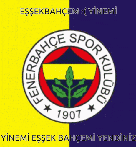 Fenerbahce Spor Kulübü Logo On Yellow And Blue GIF