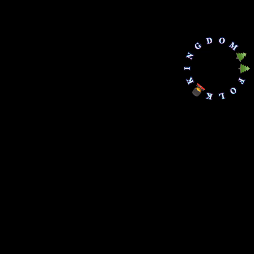 A Logo For Folk 'S Kingdom With A Crown On It GIF