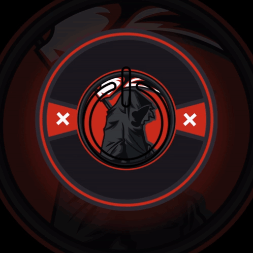 A Logo For Gamer 'S Multiverse Has A Grim Reaper In The Center GIF