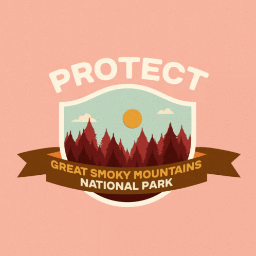 A Logo For Great Smoky Mountains National Park Is Shown GIF