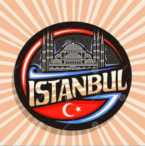 A Logo For Istanbul With A Mosque And A Star GIF