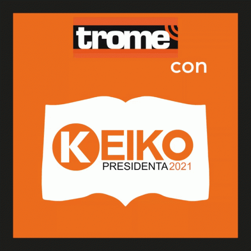 A Logo For Keiko Presidenta 2021 On A Black And Orange Background GIF