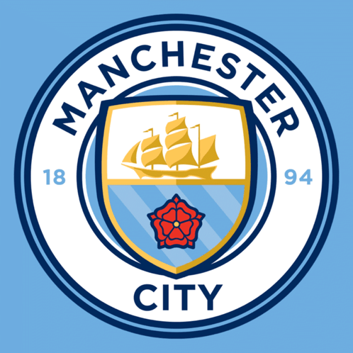 A Logo For Manchester City Shows A Boat In The Water GIF