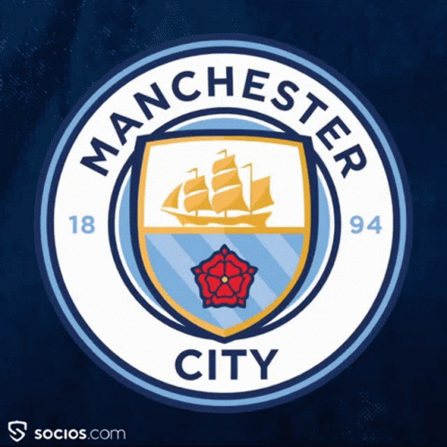 A Logo For Manchester City Shows A Ship In The Water GIF