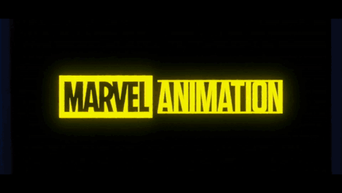 A Logo For Marvel Animation Shows A Cartoon Character GIF