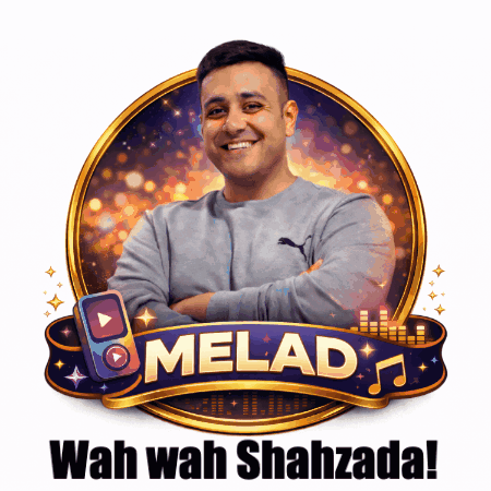 A Logo For Melad Wah Wah Shahzada With A Man In The Center GIF