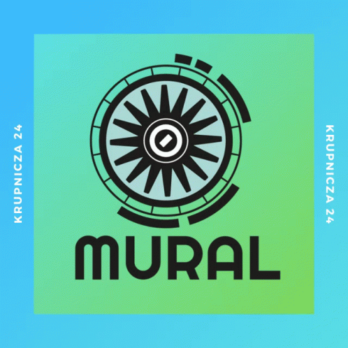 A Logo For Mural Shows A Wheel With A Circle In The Center GIF