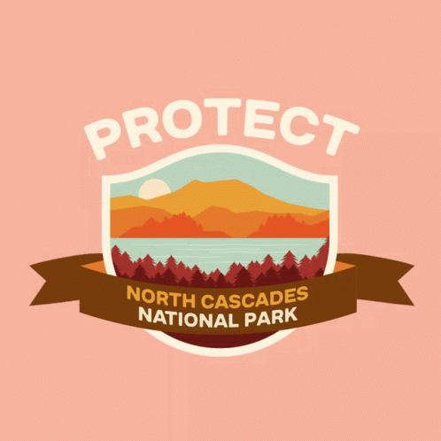 A Logo For North Cascades National Park Is Shown GIF