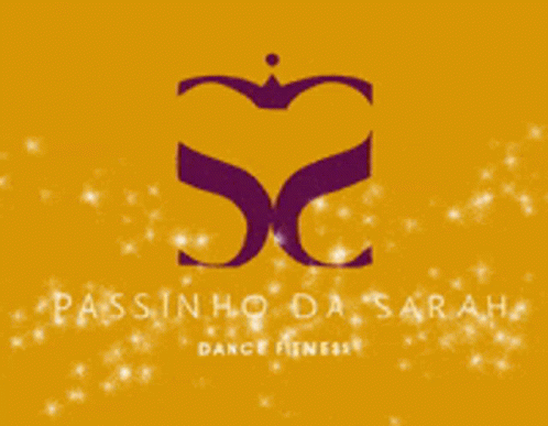 A Logo For Passinho Da Sarah Dance Fitness Is Displayed On A Yellow Background GIF