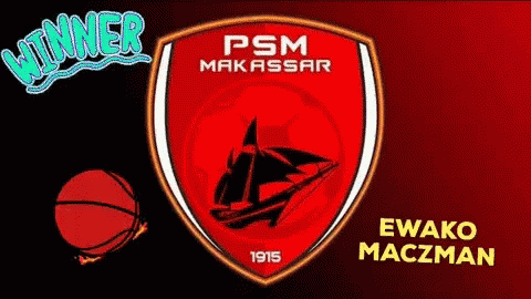 a logo for psm makassar with a basketball and the name ewako maczman