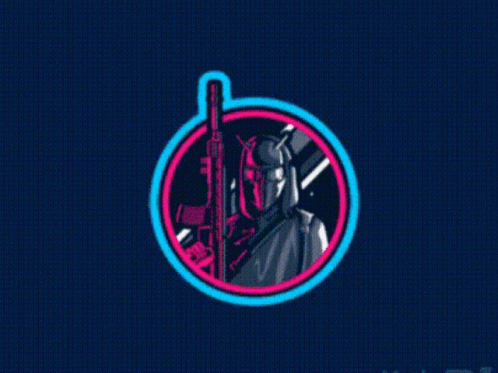A Logo For R3apr 'S Club Shows A Man With A Gun GIF