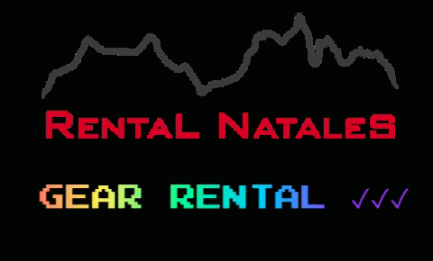 A Logo For Rental Natales Gear Rental With A Black Background GIF