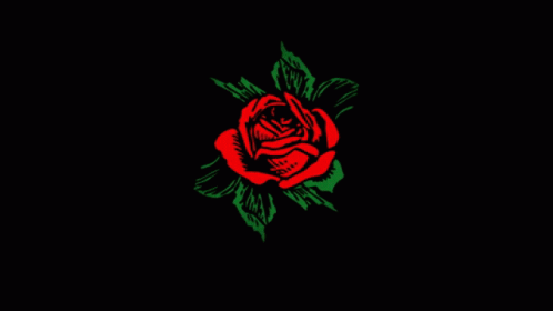 A Logo For Rosegold With A Red Rose GIF
