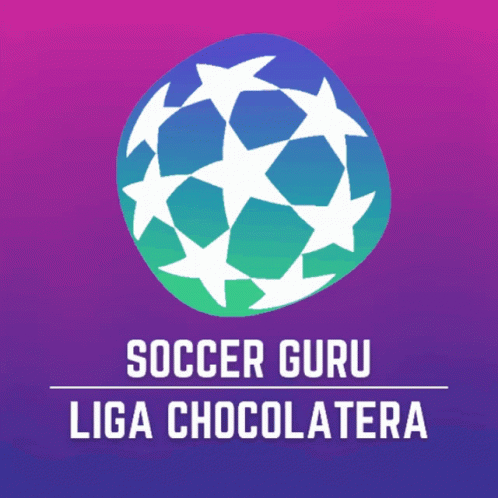 A Logo For Soccer Guru Liga Chocolatera With A Soccer Ball And Stars GIF