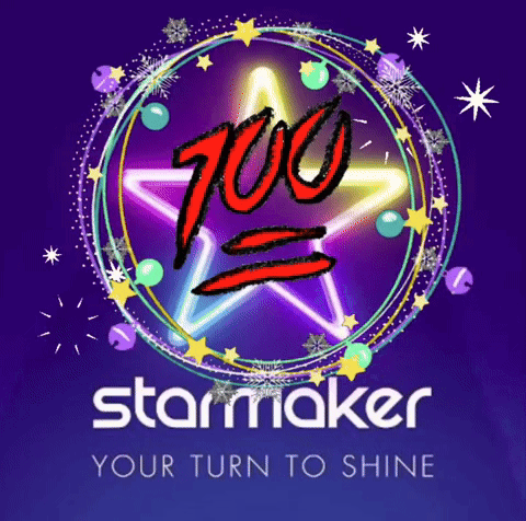 a logo for starmaker your turn to shine with a star in the middle