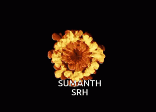 A Logo For Sunrisers Sumanth Srh With Flames Behind It GIF