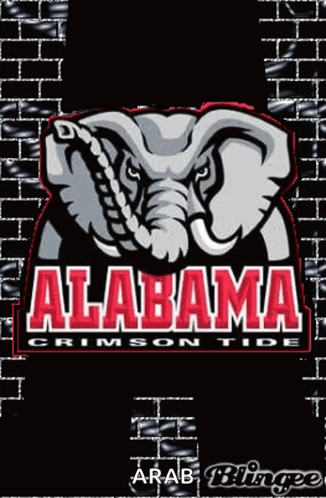 A Logo For The Alabama Crimson Tide With An Elephant GIF