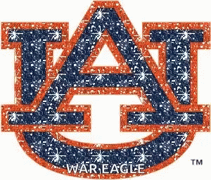 A Logo For The Auburn War Eagles With Glitter On It GIF
