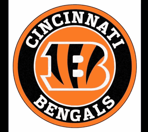 A Logo For The Cincinnati Bengals Is Shown On A White Background GIF