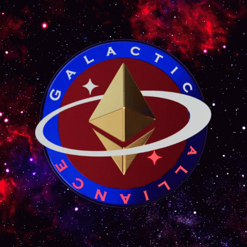 A Logo For The Galactic Alliance With An Ethereum Coin GIF