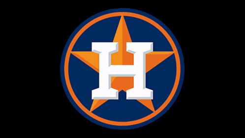 A Logo For The Houston Astros With An Orange Star GIF