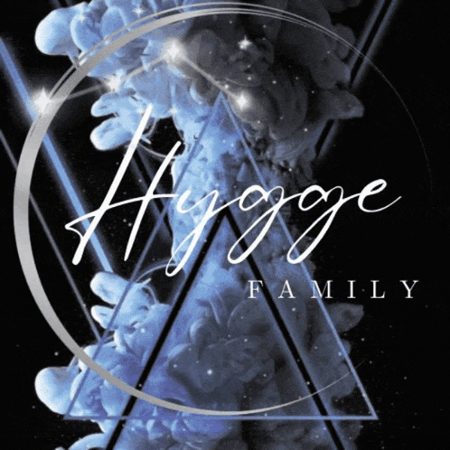 A Logo For The Hygge Family Shows A Blue Smoke Coming Out Of A Circle GIF