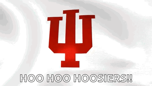 A Logo For The Indiana Hoosiers Is Being Waved In The Wind GIF