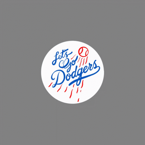 A Logo For The Los Angeles Dodgers With A Baseball On It GIF