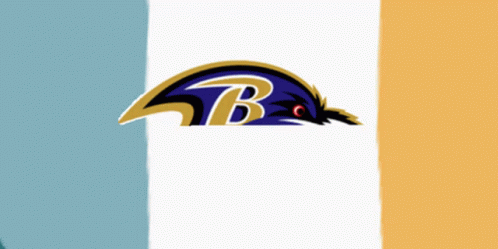 A Logo For The Ravens With A Purple Head GIF