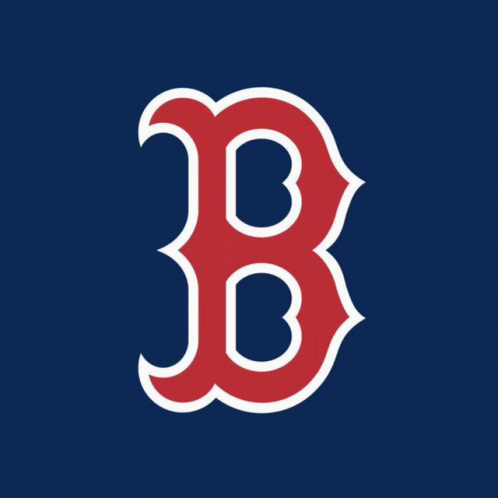 A Logo For The Red Sox With A Rainbow Colored B GIF
