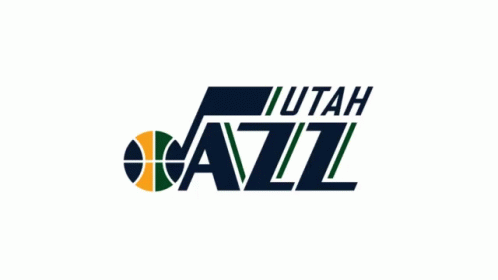 A Logo For The Utah Jazz With A Basketball In The Middle GIF