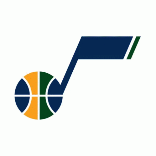 A Logo For The Utah Jazz With A Basketball GIF
