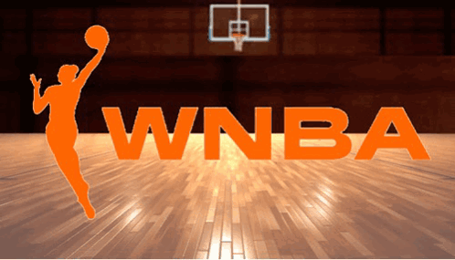 A Logo For The Women 'S National Basketball Association Is Shown GIF