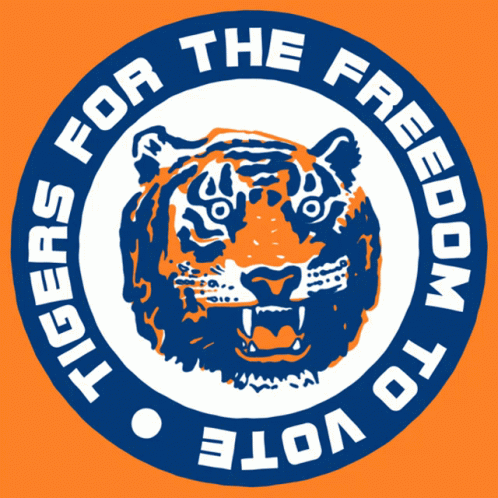 A Logo For Tigers For The Freedom With A Tiger In The Center GIF