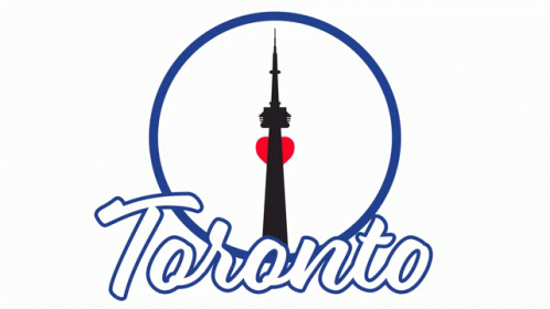 a logo for toronto with a heart and a tower in the middle