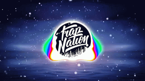 A Logo For Trap Nation Is Shown With A Rainbow Colored Background GIF