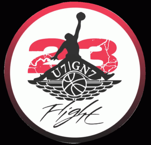 A Logo For U7ign7 Flight Shows A Basketball Player GIF