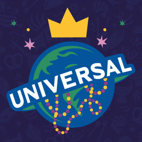 A Logo For Universal With A Crown On Top GIF