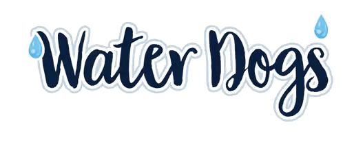 a logo for water dogs shows a drop of water