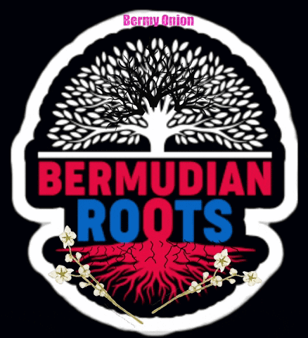 A Logo That Says Bermudian Roots With A Tree In The Center GIF