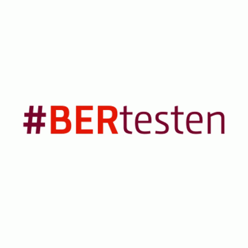 A Logo That Says #Bertesten In Red And Purple GIF