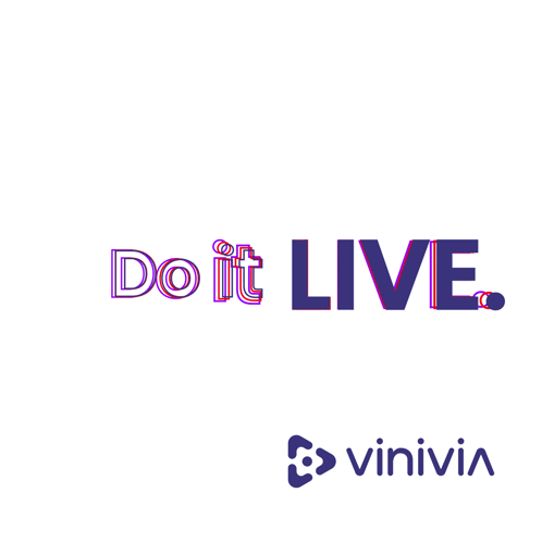 A Logo That Says Do It Live Next To A Vinivia Logo GIF